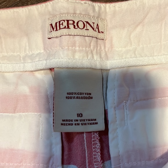 Merona coral and white striped shorts - Picture 2 of 3